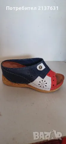 НОВИ ! ДАМСКИ  ОБУВКИ , САНДАЛИ  , ЧЕХЛИ  - ЕСТЕСТВЕНА КОЖА  - N 38