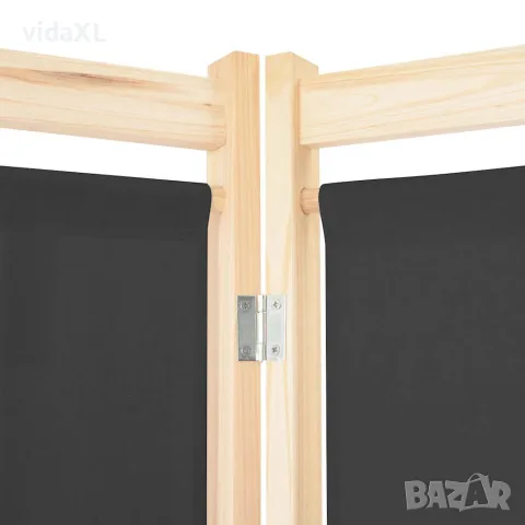 vidaXL Параван за стая, 5 панела, сив, 200x170x4 cм, текстил, снимка 4 - Паравани - 56146440