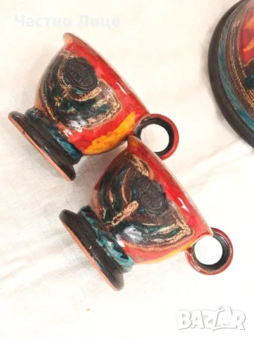 Разкошен Антикварен Рядък Чаен Сервиз hand made DANKO 1990те г., снимка 8 - Антикварни и старинни предмети - 49336128