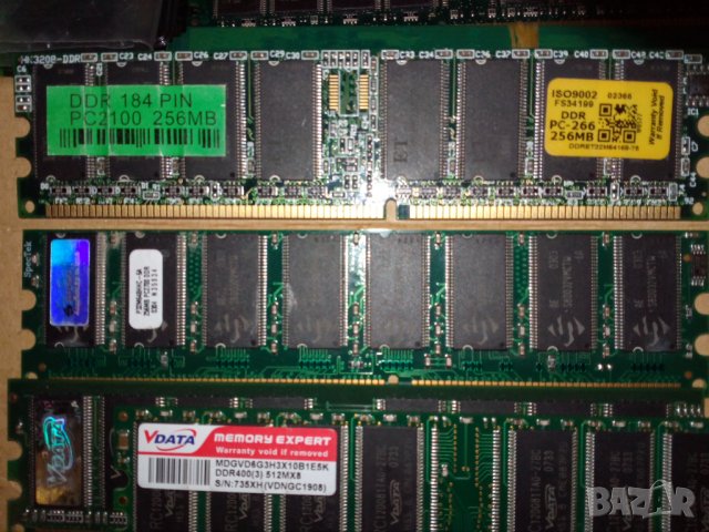 DDR1 RAM 256 Mb и 512 Mb за настолен компютър, снимка 2 - RAM памет - 34077517