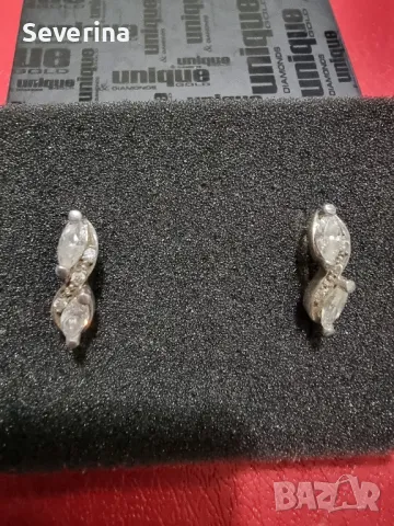 Сребърни, като нови обеци английско закопчаване , снимка 4 - Обеци - 49040862