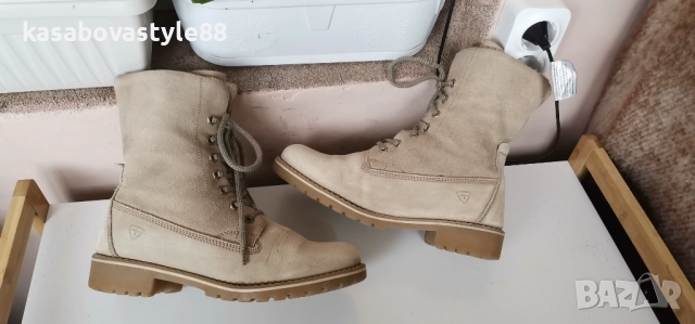 Ботуши Tamaris 39 Естествена кожа и велур , снимка 8 - Дамски ботуши - 52907327