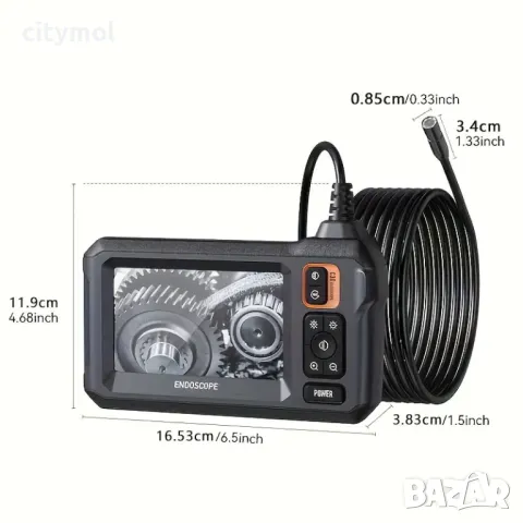 INSKAM индустриален ендоскоп 10 метра, HD 1080P, 4.3 ”IPS екран, 8,5 мм глава, 8 LED светлини, снимка 5 - Аксесоари и консумативи - 47268174