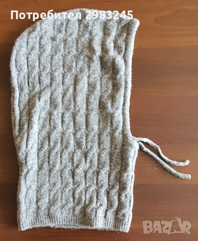 Зимна сива шапка балаклава 