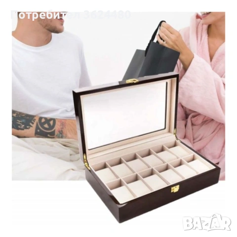 Луксозен подарък дървена кутия за 12 часовника 4862, снимка 5 - Други - 53309243