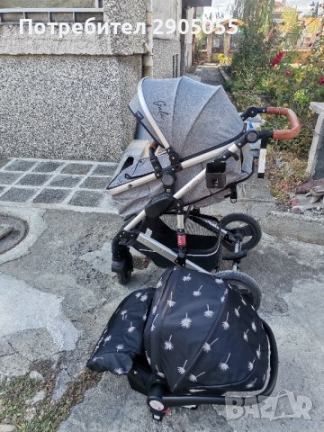 Бебешка количка Мони Гала с кошче за кола, снимка 3 - Детски колички - 42784193