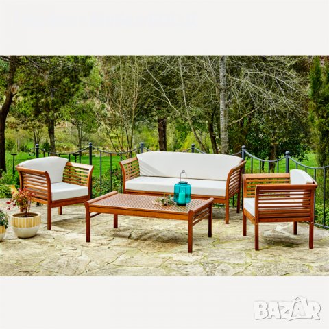 Луксозни комплекти от изкуствен ратан и масив бук за градина, снимка 4 - Дивани и мека мебел - 38232666