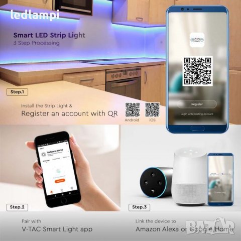 LED SMART NEON FLEX Комплект RGB 5050 Влагозащитен IP68, снимка 6 - Лед осветление - 40082693