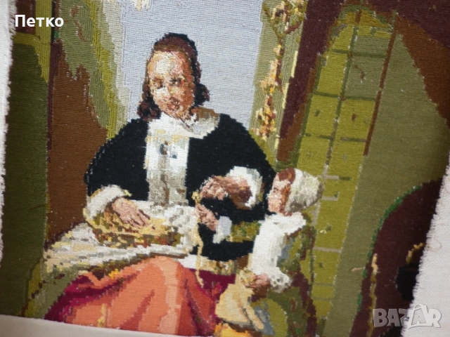 Голям  автентичен  гоблен, снимка 14 - Антикварни и старинни предмети - 53148414