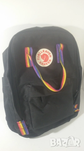 Раница Fjällräven Kanken Rainbow, черна с дъги, реплика, снимка 12 - Раници - 51836814