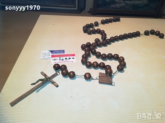 дървен кръст с христос и ланец-1.2метра, снимка 4 - Колекции - 29266925