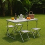 Комплект сгъваема алуминиева маса с 4 стола – идеален за къмпинг, двор и почивка, снимка 5