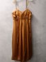 Официална Рокля цвят тиква, естествена коприна, М, снимка 8
