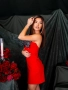 Луксозна Червена Дамска Рокля , снимка 3