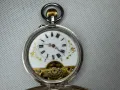 ‼УНИКАТ‼ Сребърен швейцарски  8 дневен джобен часовник HEBDOMAS №6925 , снимка 3