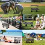 Сгъваема транспортна количка XL с тента, до 100 кг, големи колела 19×7 см, Oxford 600D – сива, снимка 5
