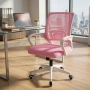 Ергономичен розов офис стол с дишаща мрежа и регулируема височина – комфорт през целия ден, снимка 4
