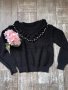 Кокетен елегантен  черен пуловер с перли , снимка 10