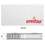 Emtas - Стоманен радиатор Тип 22 PKKP, H600, L1000, снимка 1