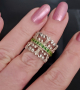 Винтидж / Стар семеен сребърен пръстен със зелен емайл / проба 925 , снимка 12