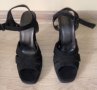 Елегантни официални дамски черни сандали на висок ток, снимка 2