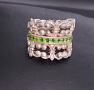 Винтидж / Стар семеен сребърен пръстен със зелен емайл / проба 925 , снимка 9