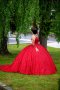 Червена бална рокля , снимка 1 - Рокли - 37063147