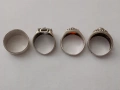 Четири броя мъжки сребърни пръстена, снимка 2