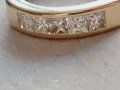 Прекрасен златен 18к дамски пръстен с пет брилянта тотал един карат , снимка 14