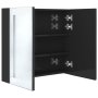 LED шкаф с огледало за баня, искрящо черен, 62x14x60 см, снимка 5