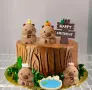 Комплект фигурки Капибара спа басейн топер Happy birthday декорация торта , снимка 1