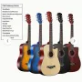 Комплект акустична китара, панел от липа с матово покритие, 18 прага, ABS гайка, включва чанта и др., снимка 3