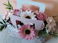 Страхотна чанта със сапунени цветя, снимка 1 - Подаръци за жени - 40305190