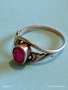 Винтидж сребърен пръстен СССР с червен Рубин майсторска ръчна изработка 31141, снимка 5