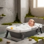 Сгъваема бебешка вана с термометър и възглавница, снимка 2