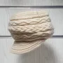 Нова зимна дамска шапка с козирка Ангора в цвят шампанско, снимка 2