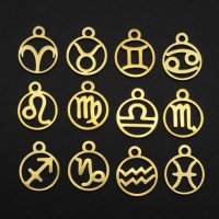 зодиакални знаци фигурки за колие ланец синджир верижка златен златно златна висулка, снимка 1 - Колиета, медальони, синджири - 34324663