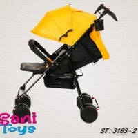 Лятна количка Zi Caspar, жълта, снимка 4 - Детски колички - 38242937