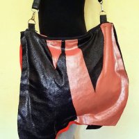 #Асиметрична #дамска #чанта от #естествена #кожа + #подарък! Ръчна изработка!, снимка 6 - Чанти - 33690464
