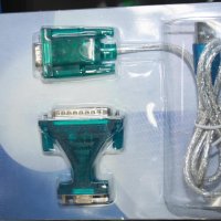 Преходник от USB порт към Com порт и LPT порт-USB TO RS232 CABLE, снимка 1 - Кабели и адаптери - 16397014