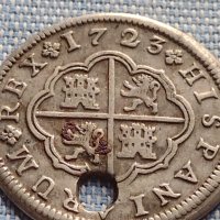 Сребърна монета 2 реала 1723г. Филип пети Сеговия Испания 13683, снимка 4 - Нумизматика и бонистика - 42900075
