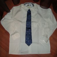LUCIANO – Риза памук и вратовръзка коприна, снимка 2 - Ризи - 31877478