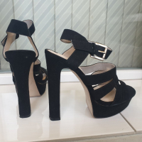 Zara дамски високи сандали номер 37, снимка 2 - Сандали - 36544049