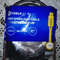 Високоскоростен HDMI кабел 1.4V plug-plug Ethernet gold-plated 3 м., снимка 1 - Кабели и адаптери - 31332353
