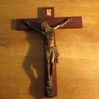 Стар кръст разпятие Христово, Исус Христос 31х 23см, снимка 1 - Антикварни и старинни предмети - 35483570