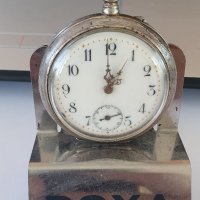 Антикварен сребърен джобен часовник Cilindre Remonteur, снимка 2 - Антикварни и старинни предмети - 38480273