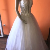 Булчинска рокля №3 - НОВА ! С воал, чанта, ръкавици и венче, снимка 2 - Сватбени рокли - 37367462