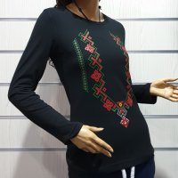 Нова дамска блуза с дълъг ръкав с трансферен печат Шевица, Етно мотив, България, снимка 6 - Блузи с дълъг ръкав и пуловери - 30655594