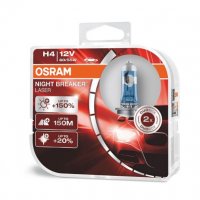 КОМПЛЕКТ 2 БРОЯ ХАЛОГЕННИ КРУШКИ OSRAM H4 NIGHT BREAKER LASER 12V, снимка 1 - Аксесоари и консумативи - 28886731