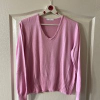 Бонбонено розова блуза с блестящи камъчета Swarovski , снимка 1 - Блузи с дълъг ръкав и пуловери - 35522330